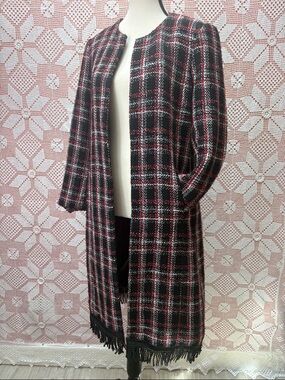 Upcycled Plaid Fringe Jacket – One of a Kind Sz 8